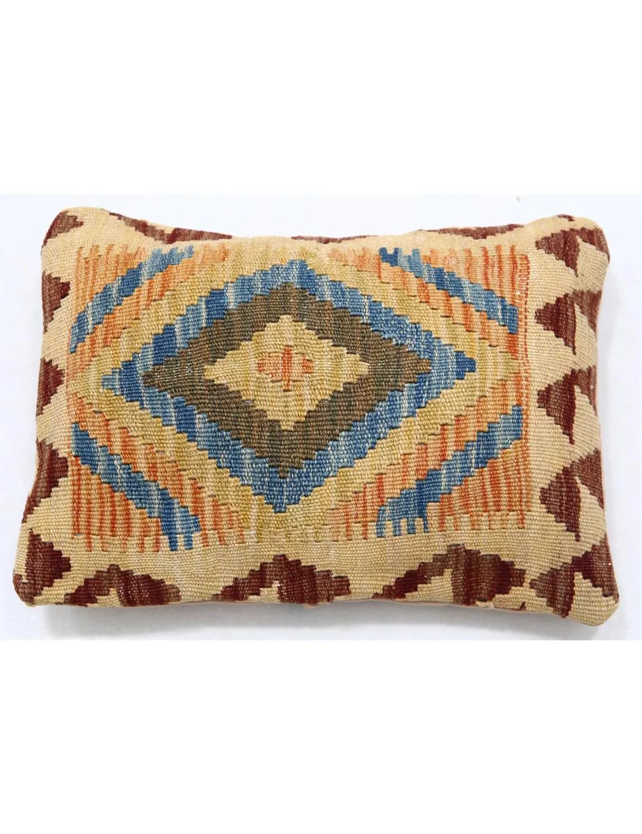 Afghan Tribal Pillow 1' 0" x 1' 5" Hand-Woven | No. AT38567