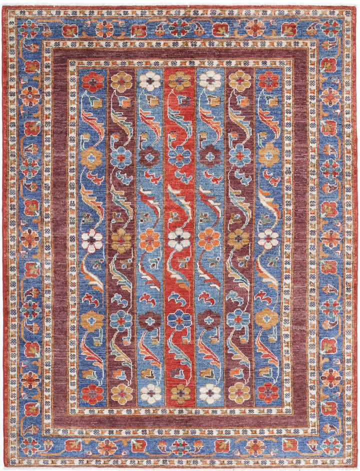Afghan Oriental Rug 5' 0" x 6' 7" Hand-Knotted | No. AT38568