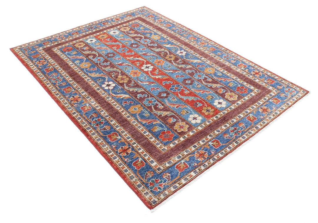 Afghan Oriental Rug 5' 0" x 6' 7" Hand-Knotted | No. AT38568