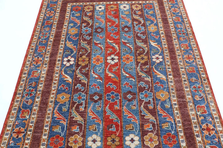 Afghan Oriental Rug 5' 0" x 6' 7" Hand-Knotted | No. AT38568
