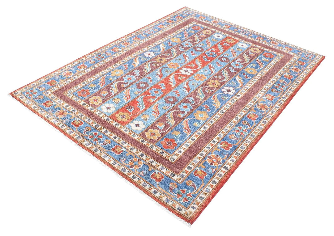 Afghan Oriental Rug 5' 0" x 6' 7" Hand-Knotted | No. AT38568