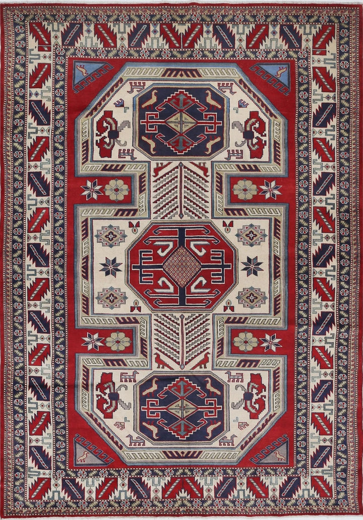 Afghan Shirvan Tribal Rug 5' 2" x 7' 6" Hand-Knotted | No. AT38603