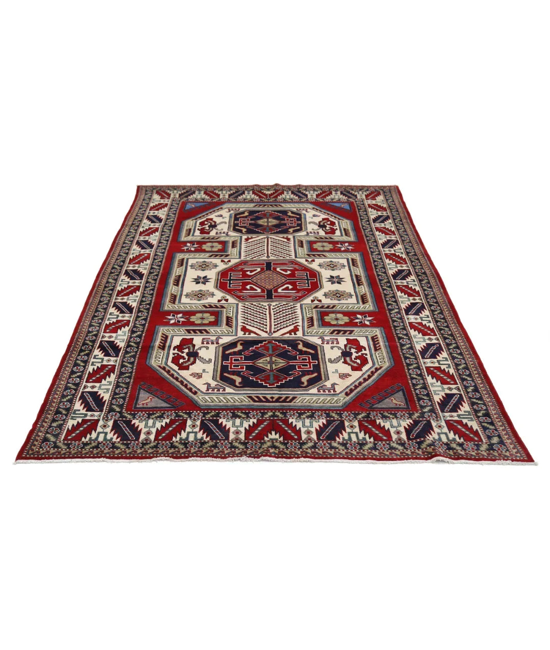 Afghan Shirvan Tribal Rug 5' 2" x 7' 6" Hand-Knotted | No. AT38603