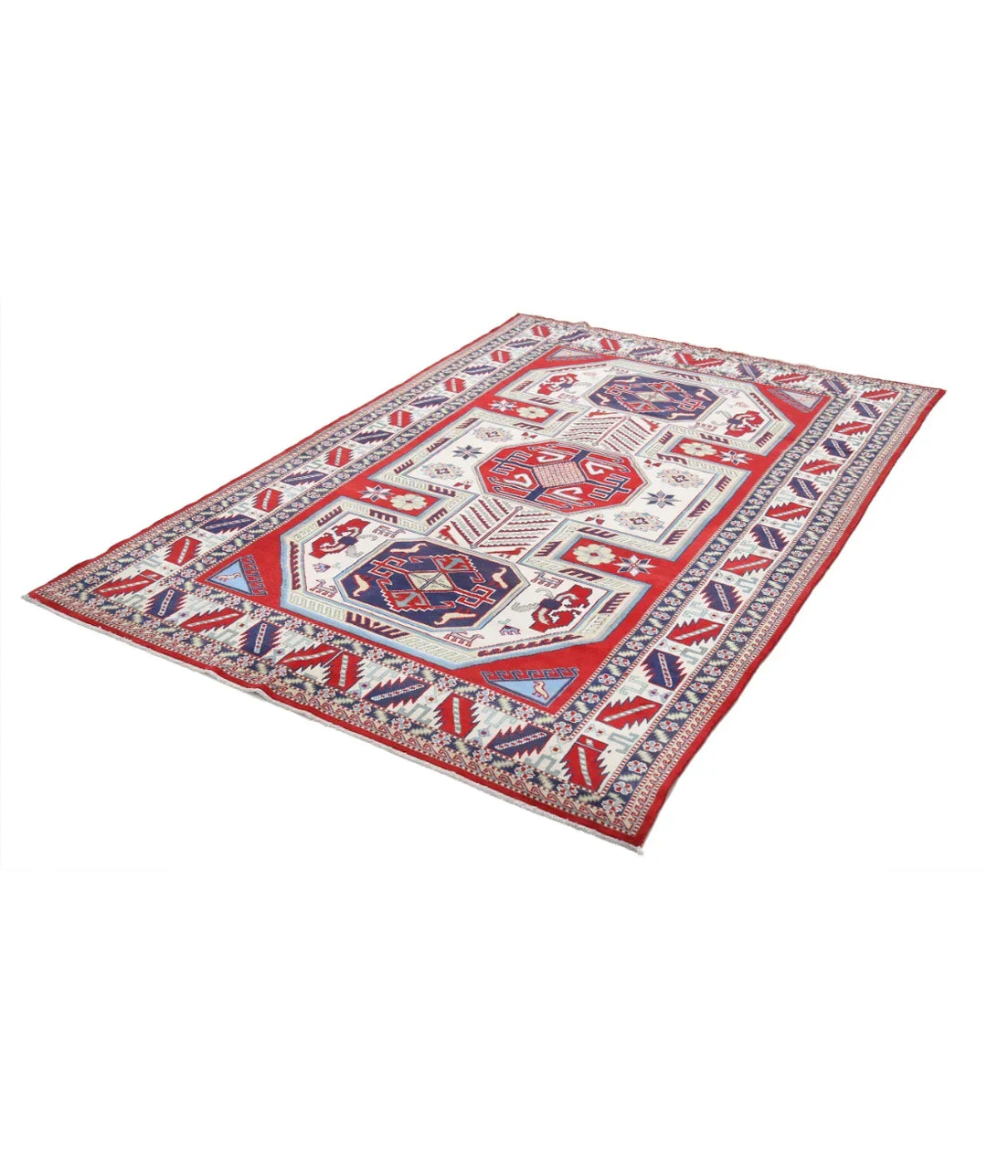 Afghan Shirvan Tribal Rug 5' 2" x 7' 6" Hand-Knotted | No. AT38603