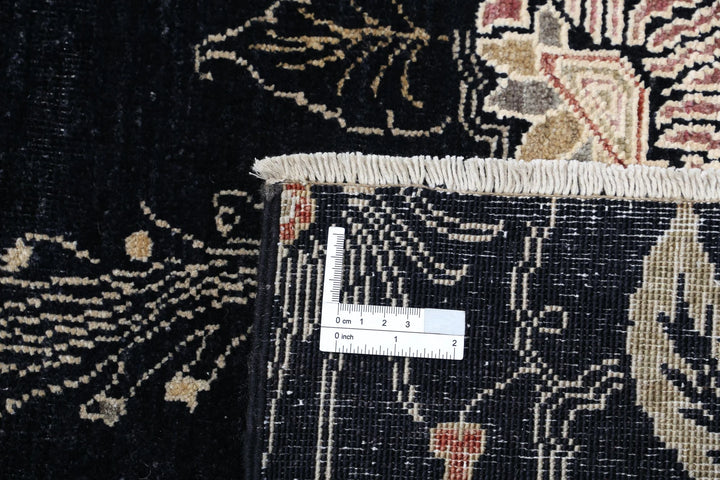 Black Afghan Tabriz Rug 9' 8" x 13' 4" Hand-Knotted | No. AT38626