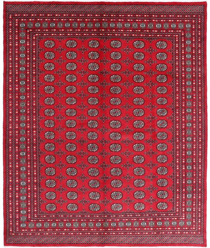 Pakistani Bokhara Rug 8' 1" x 10' 1" Hand-Knotted | No. AT38643