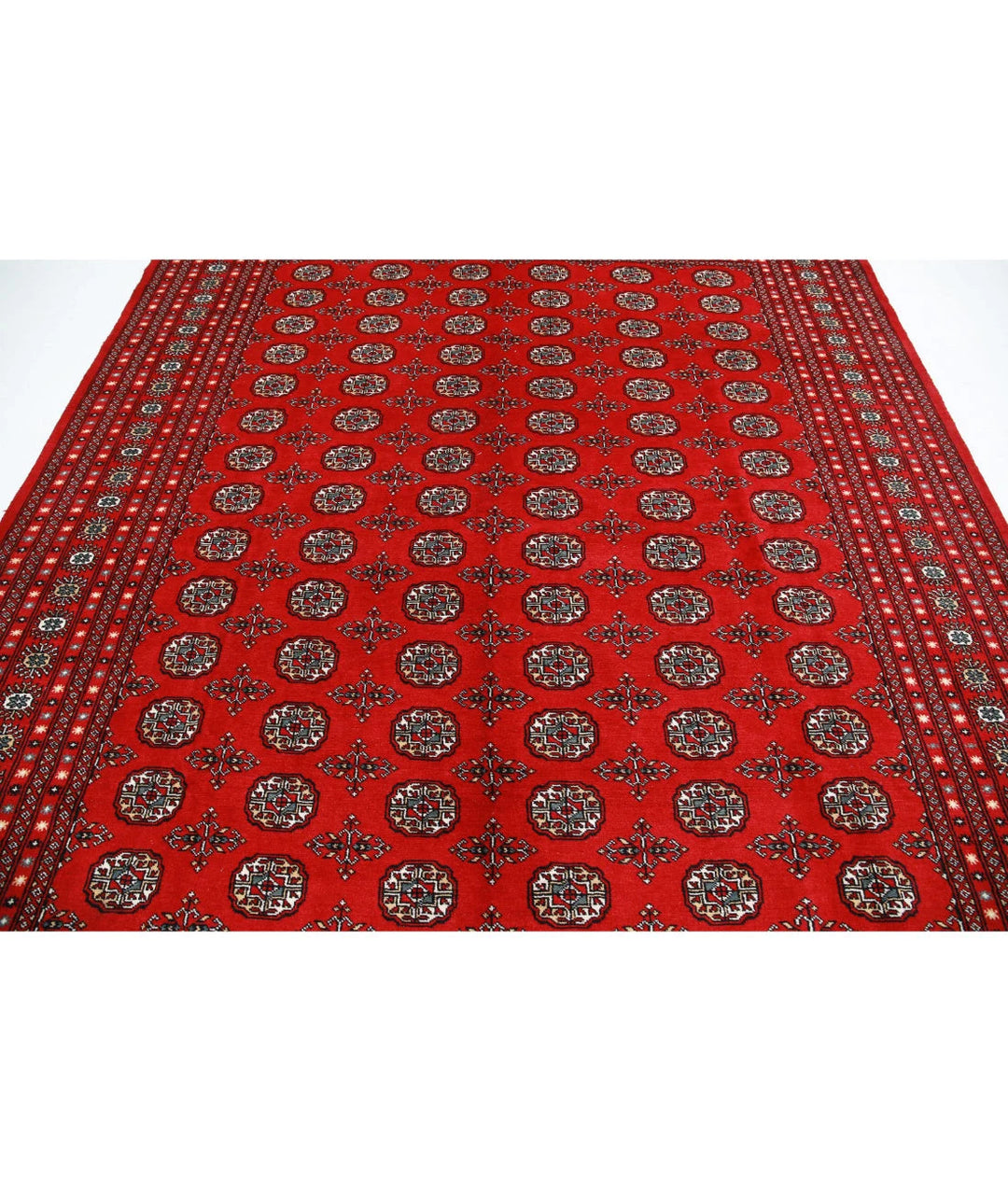 Pakistani Bokhara Rug 8' 1" x 10' 1" Hand-Knotted | No. AT38643