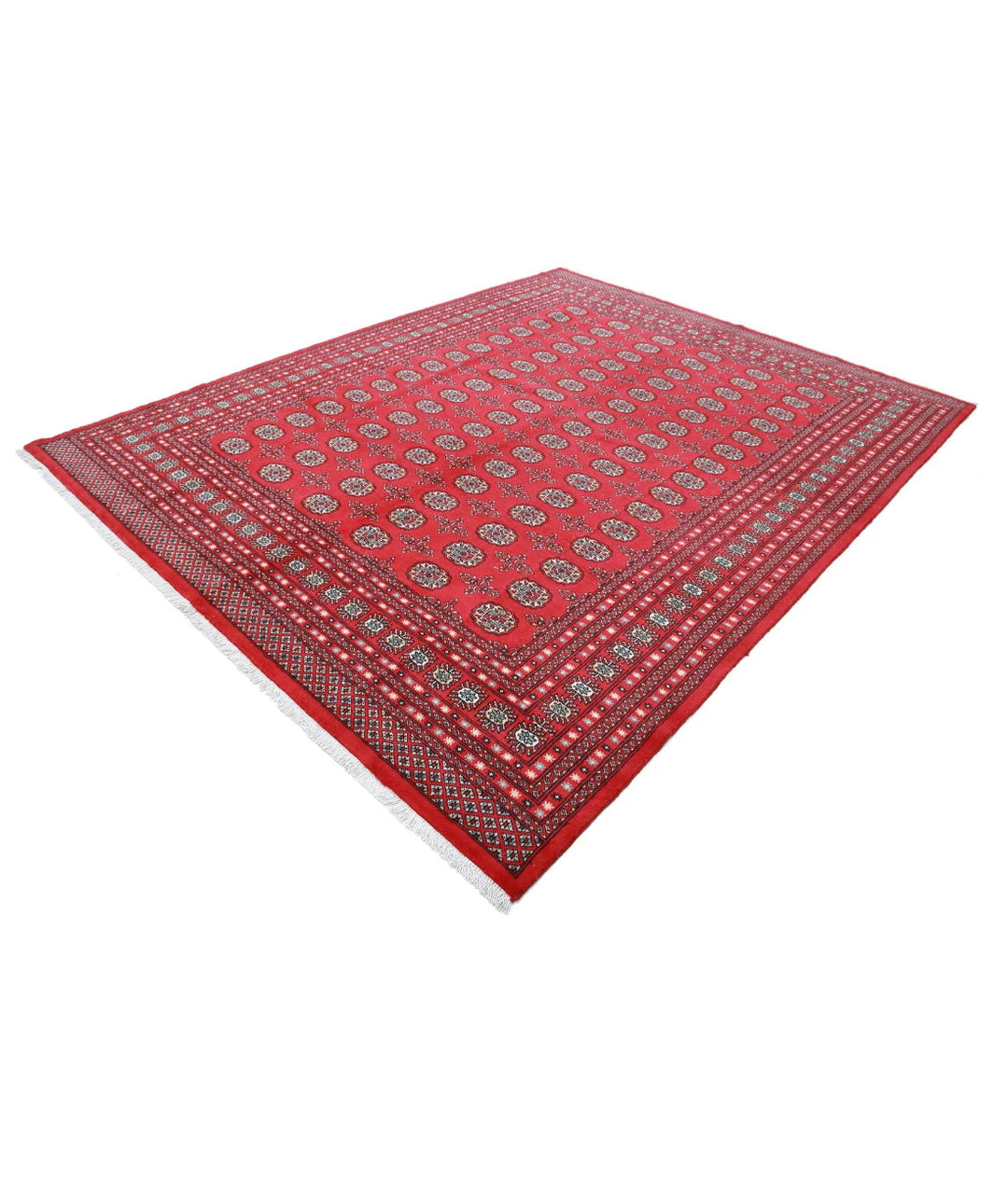 Pakistani Bokhara Rug 8' 1" x 10' 1" Hand-Knotted | No. AT38643