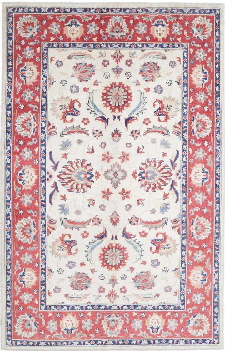 Afghan Ziegler Rug 6' 8" x 10' 5" Hand-Knotted | No. AT38653