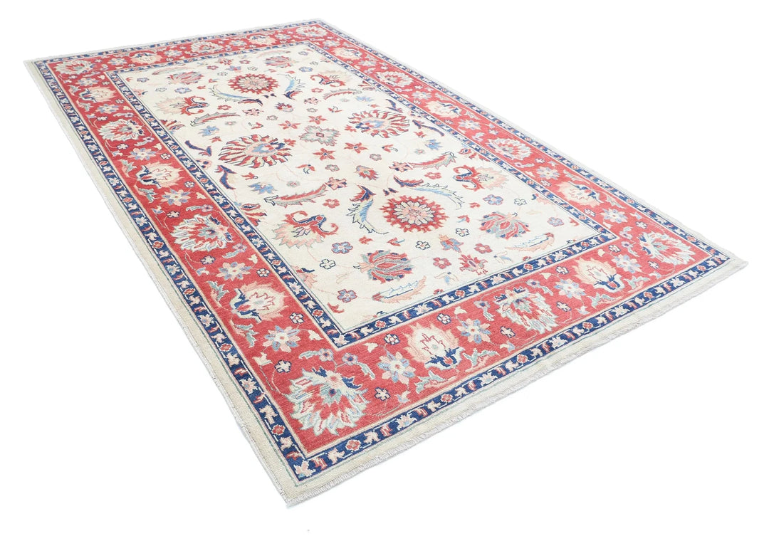 Afghan Ziegler Rug 6' 8" x 10' 5" Hand-Knotted | No. AT38653