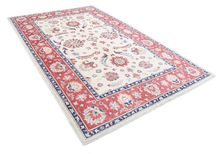 Afghan Ziegler Rug 6' 8" x 10' 5" Hand-Knotted | No. AT38653