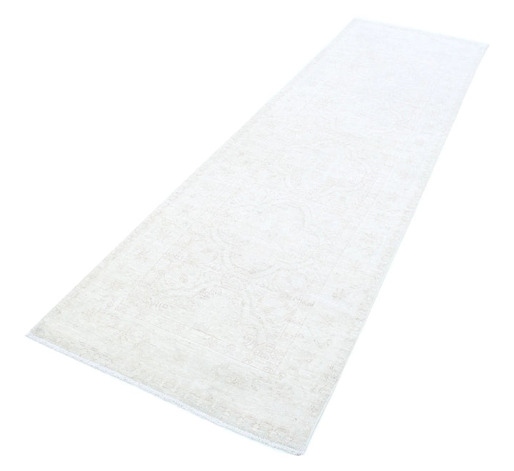 Ivory Afghan Serenity Rug 2' 11" x 10' 1" Hand-Knotted | No. AT38701