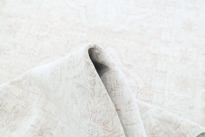 Ivory Afghan Serenity Rug 2' 11" x 10' 1" Hand-Knotted | No. AT38701