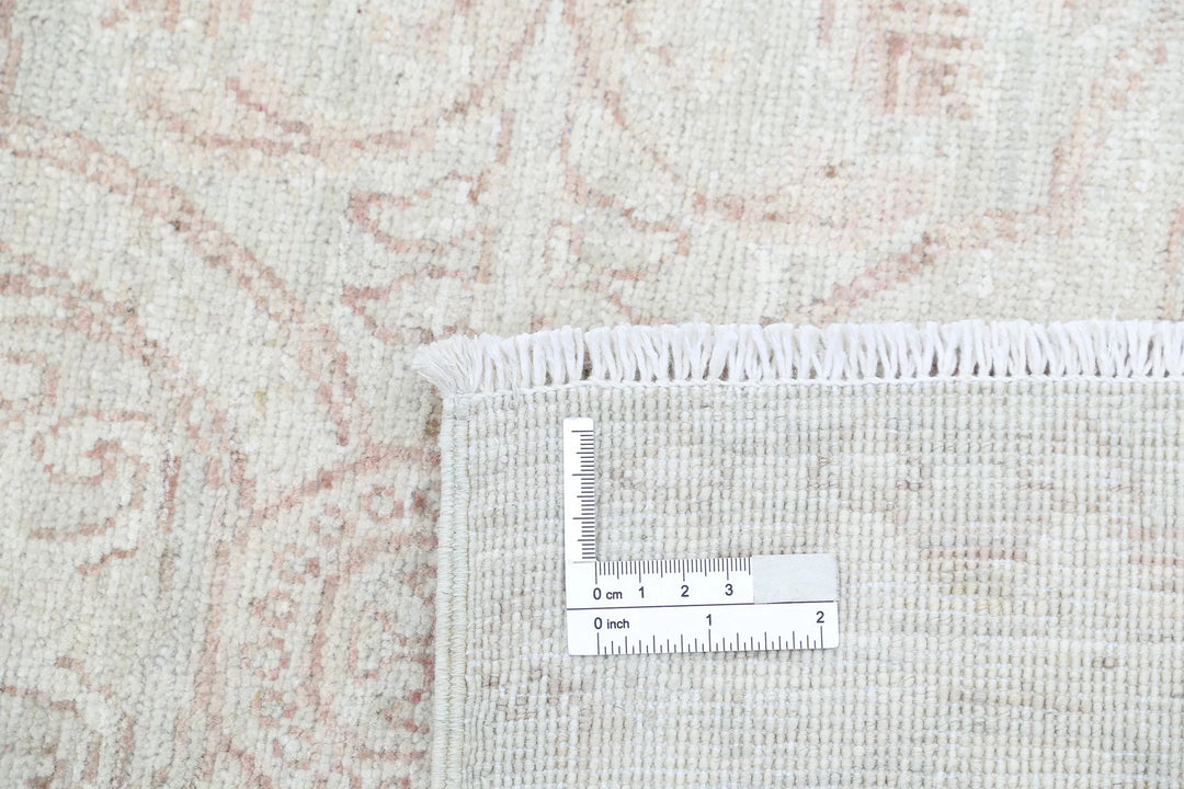 Ivory Afghan Serenity Rug 2' 11" x 10' 1" Hand-Knotted | No. AT38701