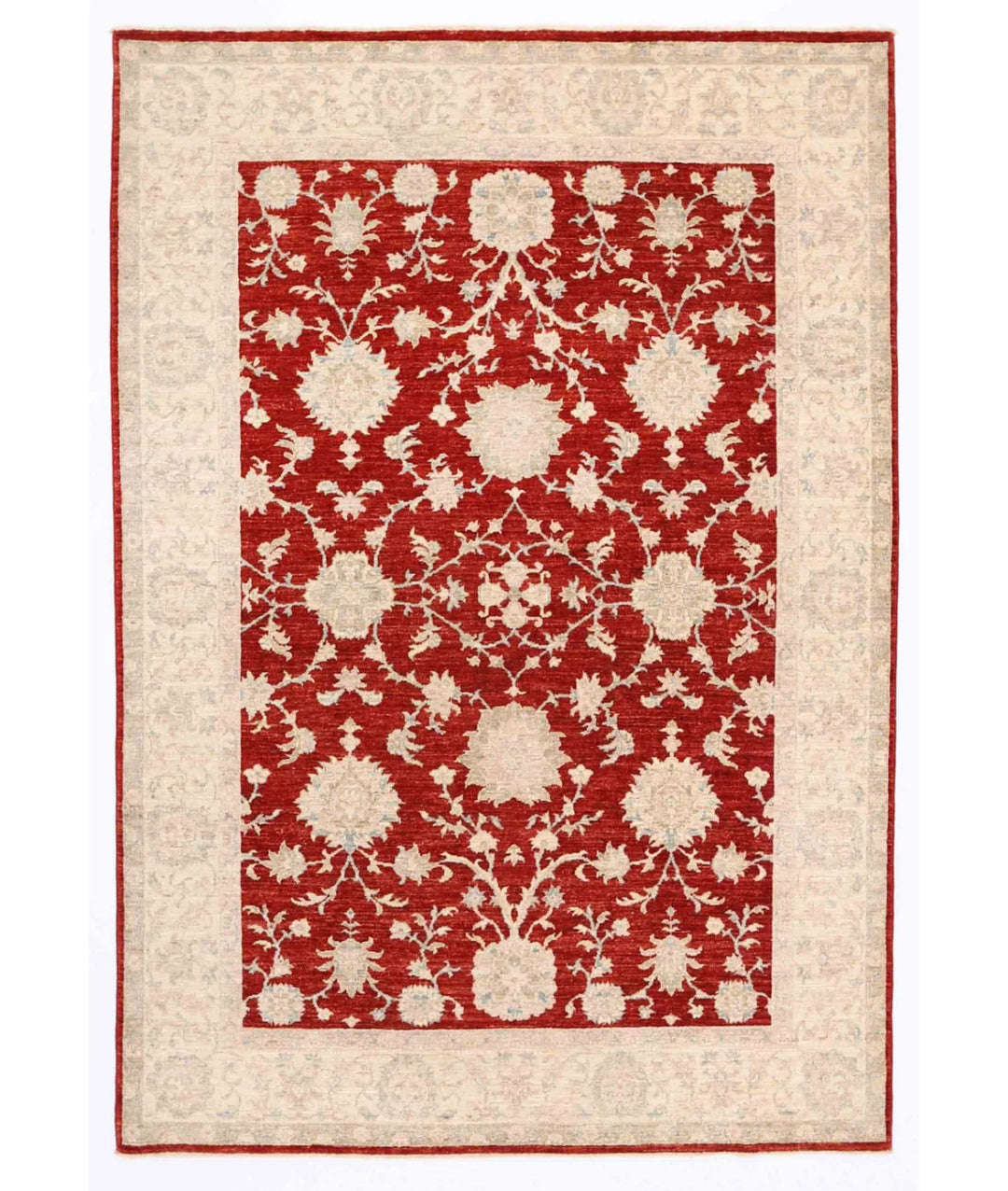 Afghan Ziegler Rug 5' 5" x 7' 10" Hand-Knotted | No. AT38754