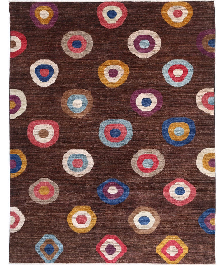 Afghan Modcar Rug 6' 4" x 8' 3" Hand-Knotted | No. AT38893