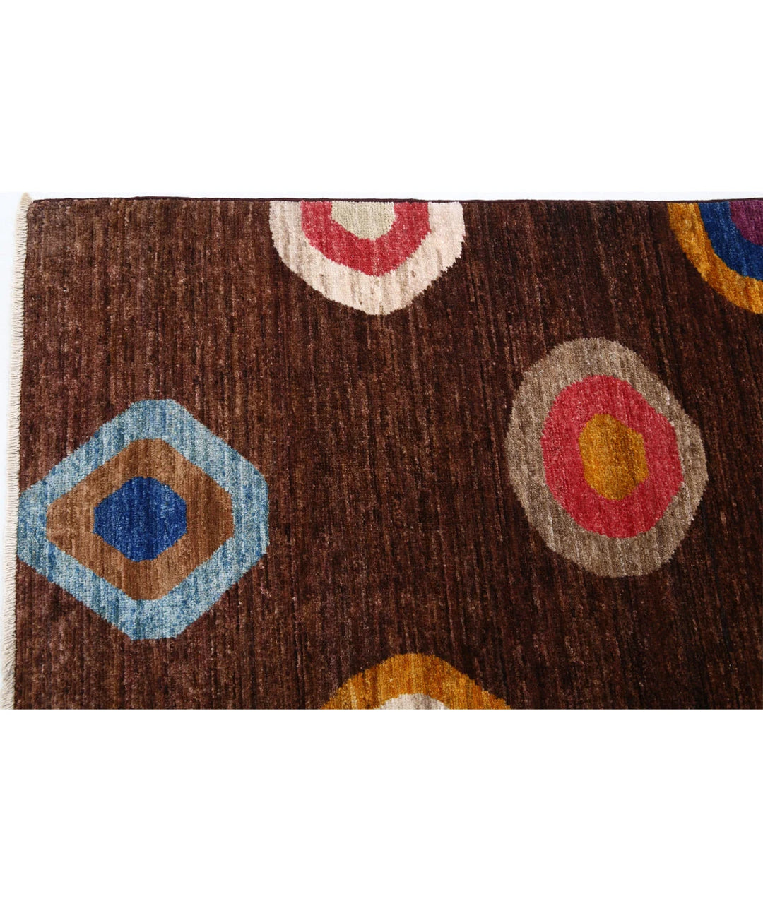 Afghan Modcar Rug 6' 4" x 8' 3" Hand-Knotted | No. AT38893