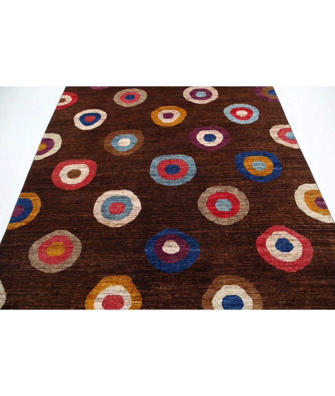 Afghan Modcar Rug 6' 4" x 8' 3" Hand-Knotted | No. AT38893