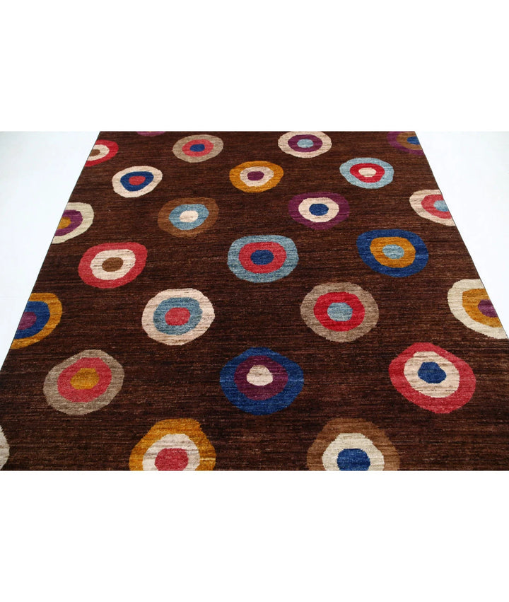 Afghan Modcar Rug 6' 4" x 8' 3" Hand-Knotted | No. AT38893