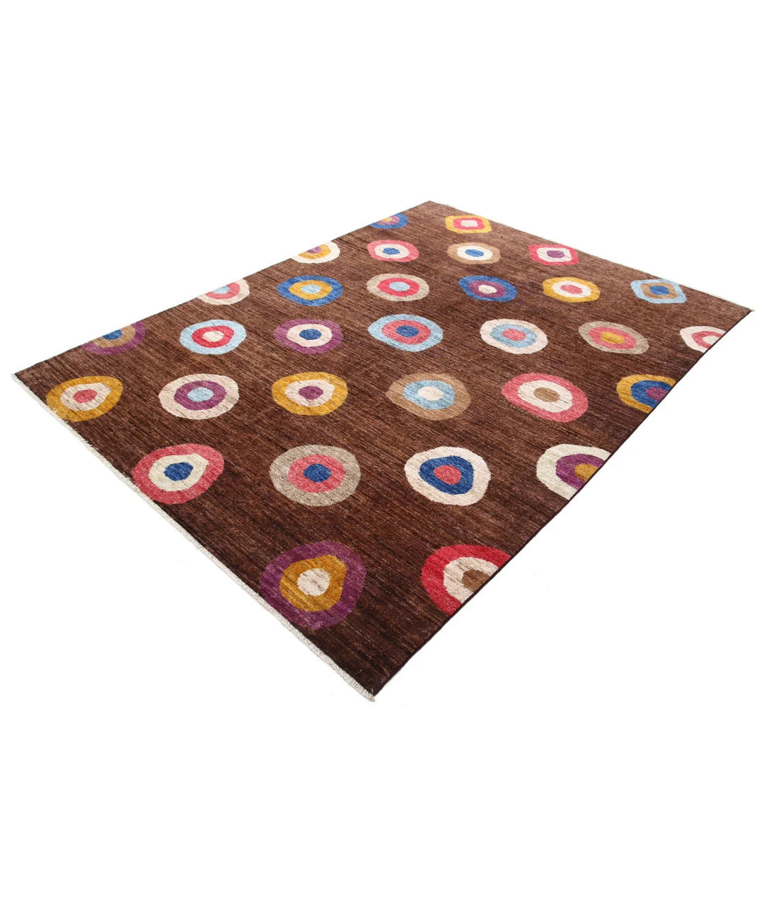 Afghan Modcar Rug 6' 4" x 8' 3" Hand-Knotted | No. AT38893