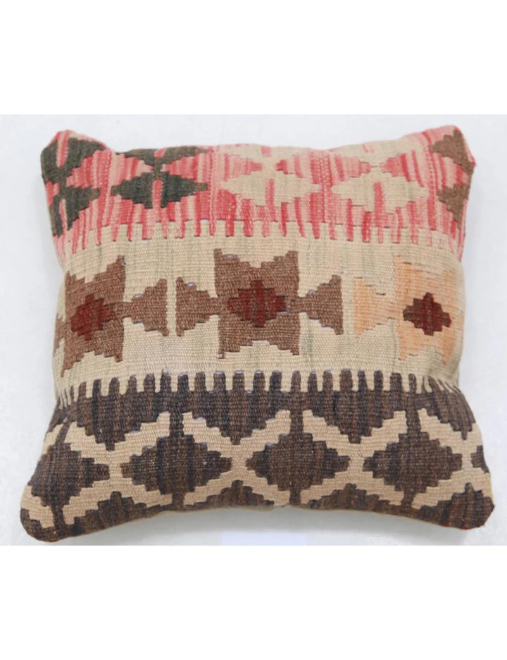 Afghan Tribal Pillow 1' 5" x 1' 5" Hand-Woven | No. AT38916