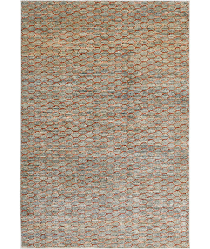 Afghan Modcar Rug 5' 5" x 7' 10" Hand-Knotted | No. AT38928