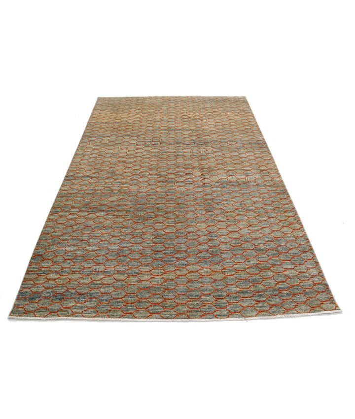 Afghan Modcar Rug 5' 5" x 7' 10" Hand-Knotted | No. AT38928