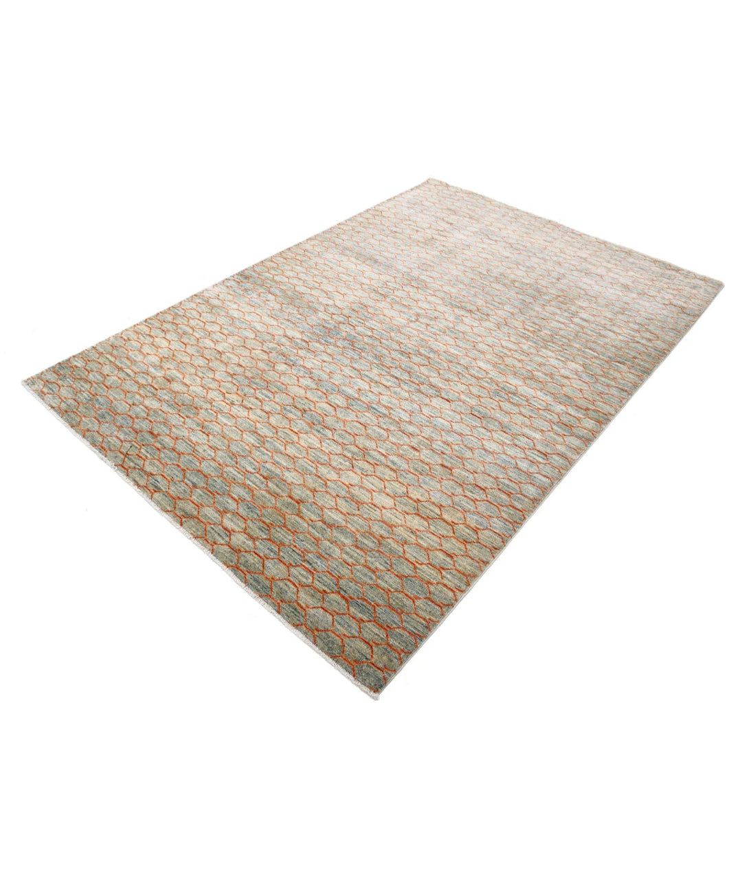 Afghan Modcar Rug 5' 5" x 7' 10" Hand-Knotted | No. AT38928