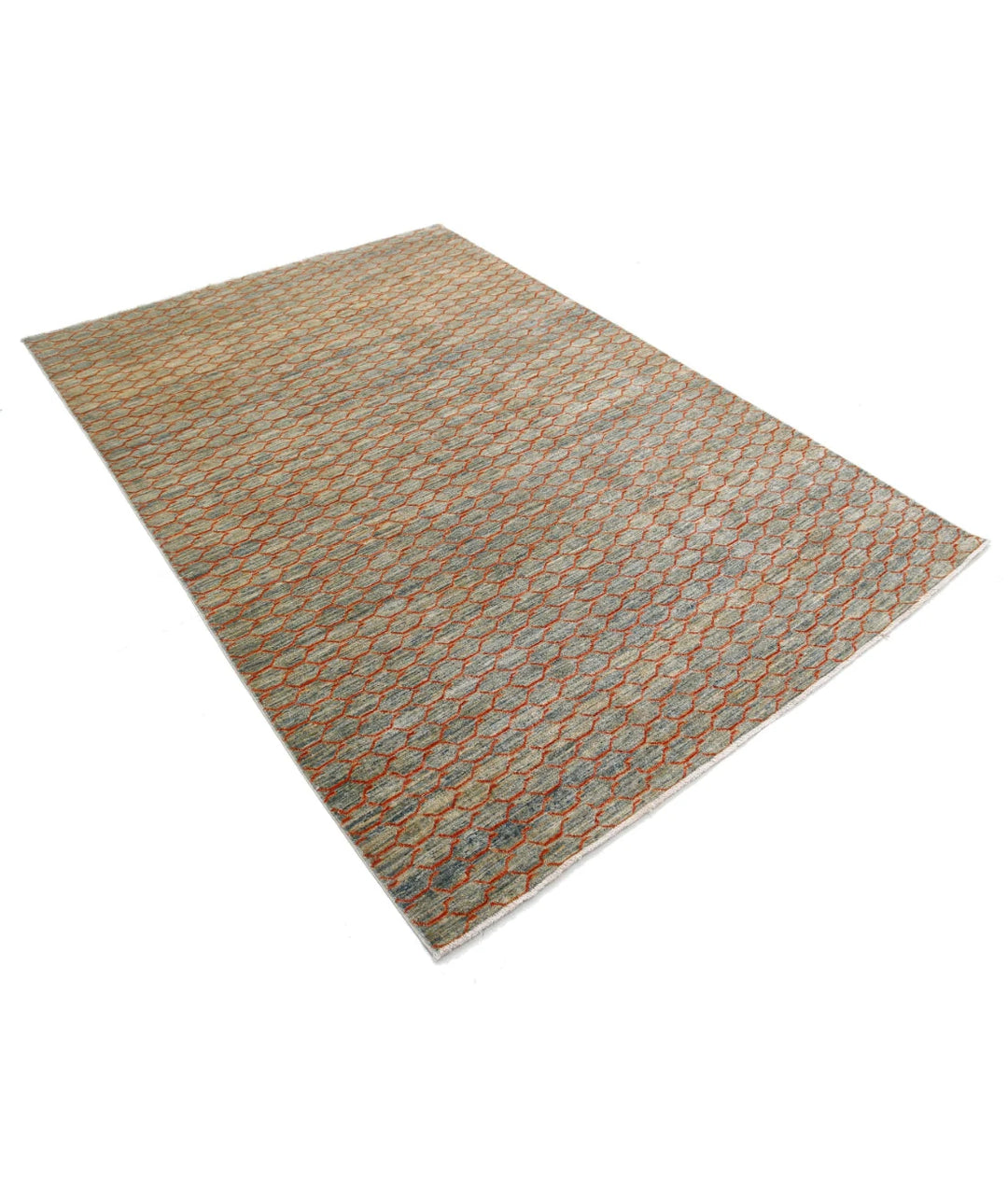 Afghan Modcar Rug 5' 5" x 7' 10" Hand-Knotted | No. AT38928