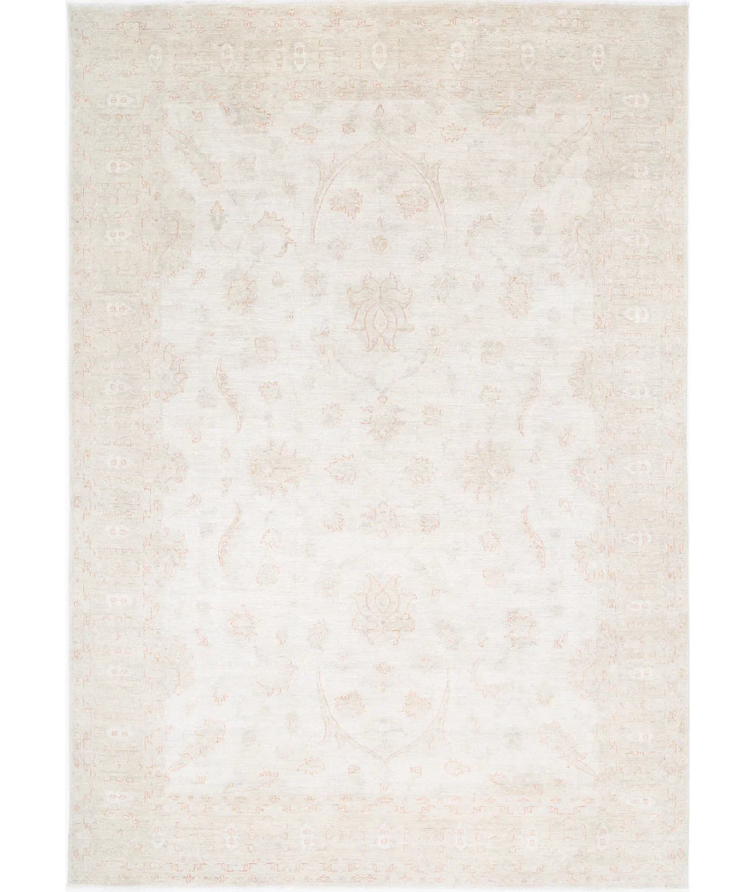 Ivory Afghan Serenity Rug 9' 9" x 14' 2" Hand-Knotted | No. AT390416