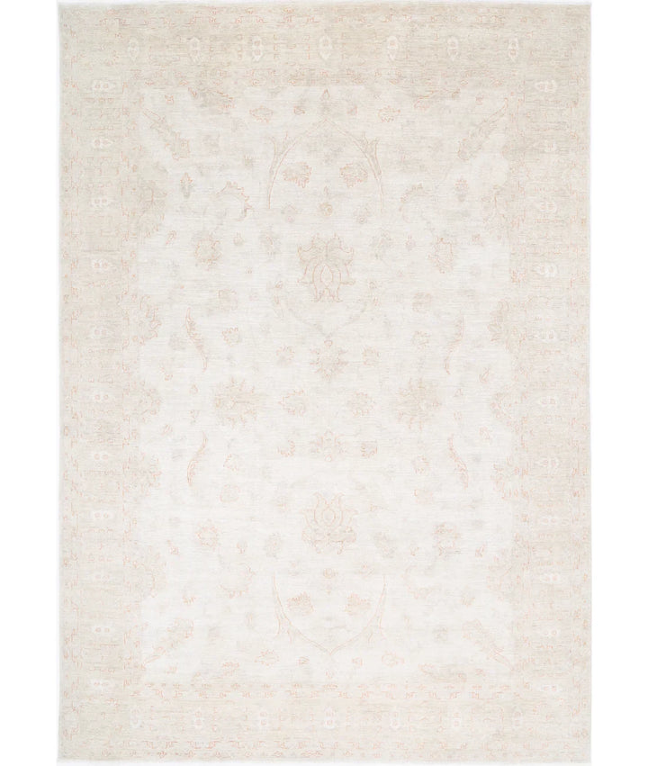 Ivory Afghan Serenity Rug 9' 9" x 14' 2" Hand-Knotted | No. AT390416