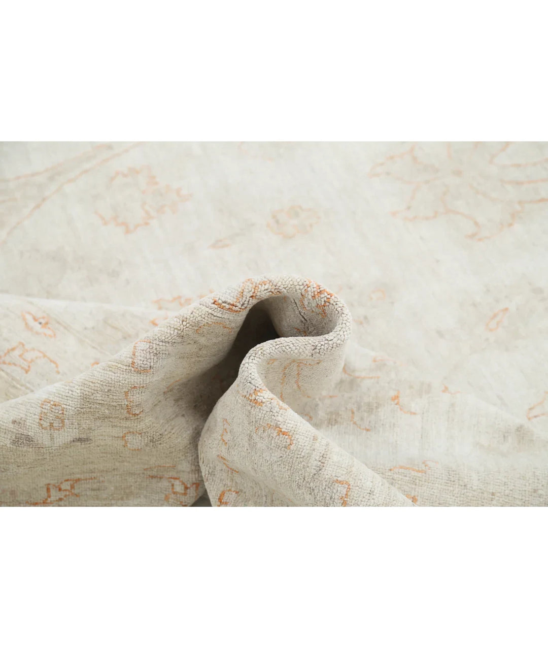 Ivory Afghan Serenity Rug 9' 9" x 14' 2" Hand-Knotted | No. AT390416