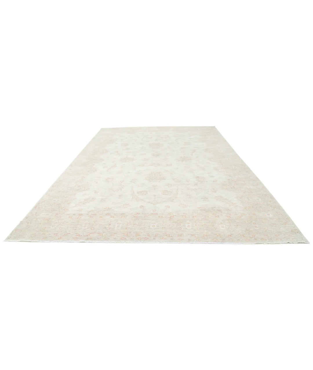 Ivory Afghan Serenity Rug 9' 9" x 14' 2" Hand-Knotted | No. AT390416