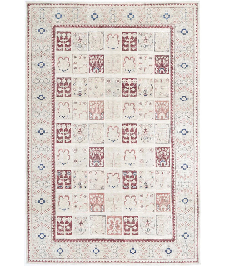 Afghan Bakhtiari Rug 6' 7" x 9' 10" Hand-Knotted | No. AT39061