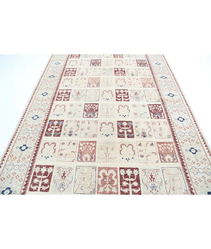 Afghan Bakhtiari Rug 6' 7" x 9' 10" Hand-Knotted | No. AT39061