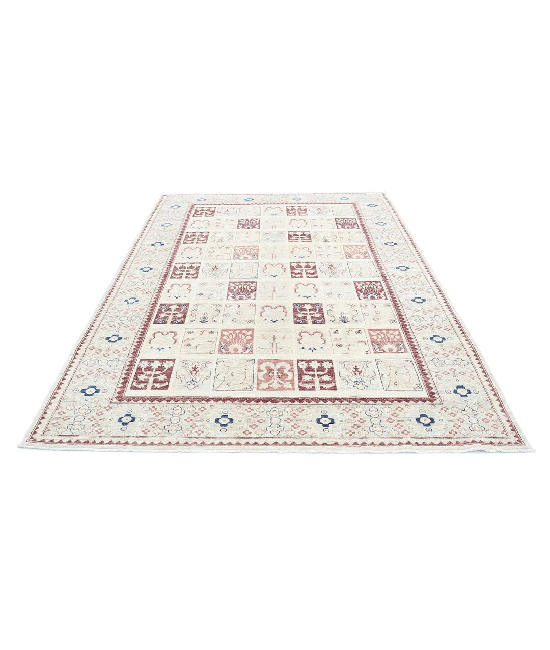 Afghan Bakhtiari Rug 6' 7" x 9' 10" Hand-Knotted | No. AT39061