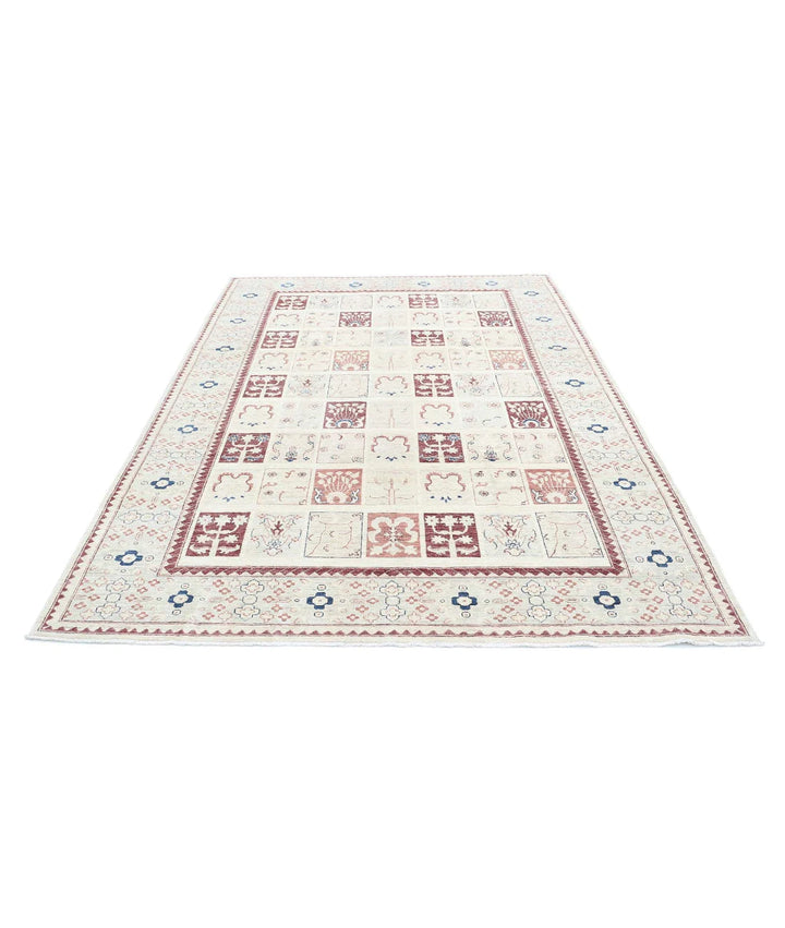 Afghan Bakhtiari Rug 6' 7" x 9' 10" Hand-Knotted | No. AT39061