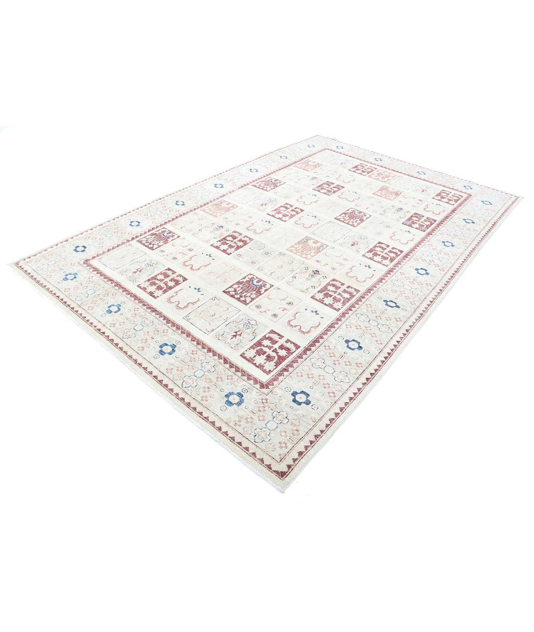 Afghan Bakhtiari Rug 6' 7" x 9' 10" Hand-Knotted | No. AT39061