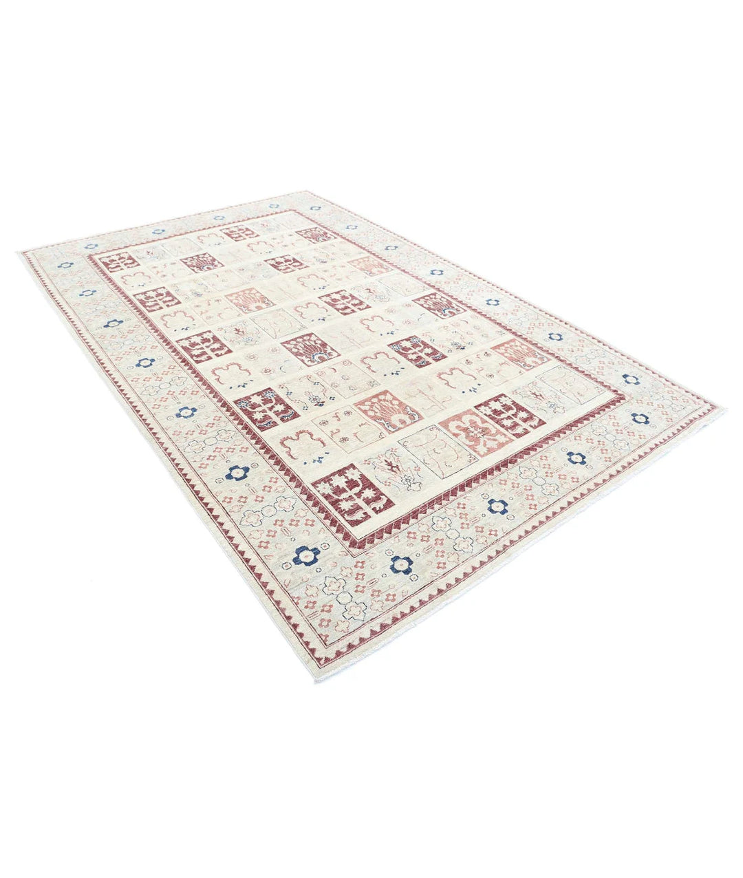 Afghan Bakhtiari Rug 6' 7" x 9' 10" Hand-Knotted | No. AT39061