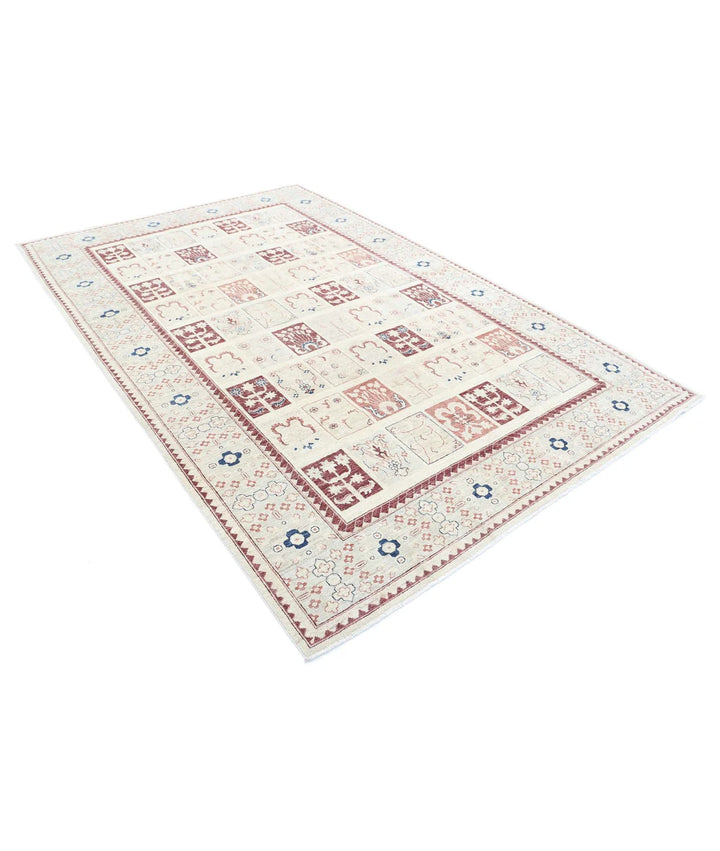 Afghan Bakhtiari Rug 6' 7" x 9' 10" Hand-Knotted | No. AT39061