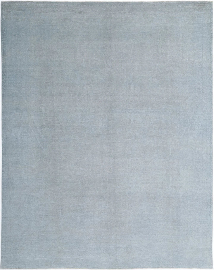 Grey Afghan Overdye Rug 9' 0" x 11' 5" Hand-Knotted | No. AT39117