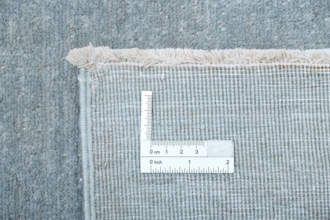 Grey Afghan Overdye Rug 9' 0" x 11' 5" Hand-Knotted | No. AT39117
