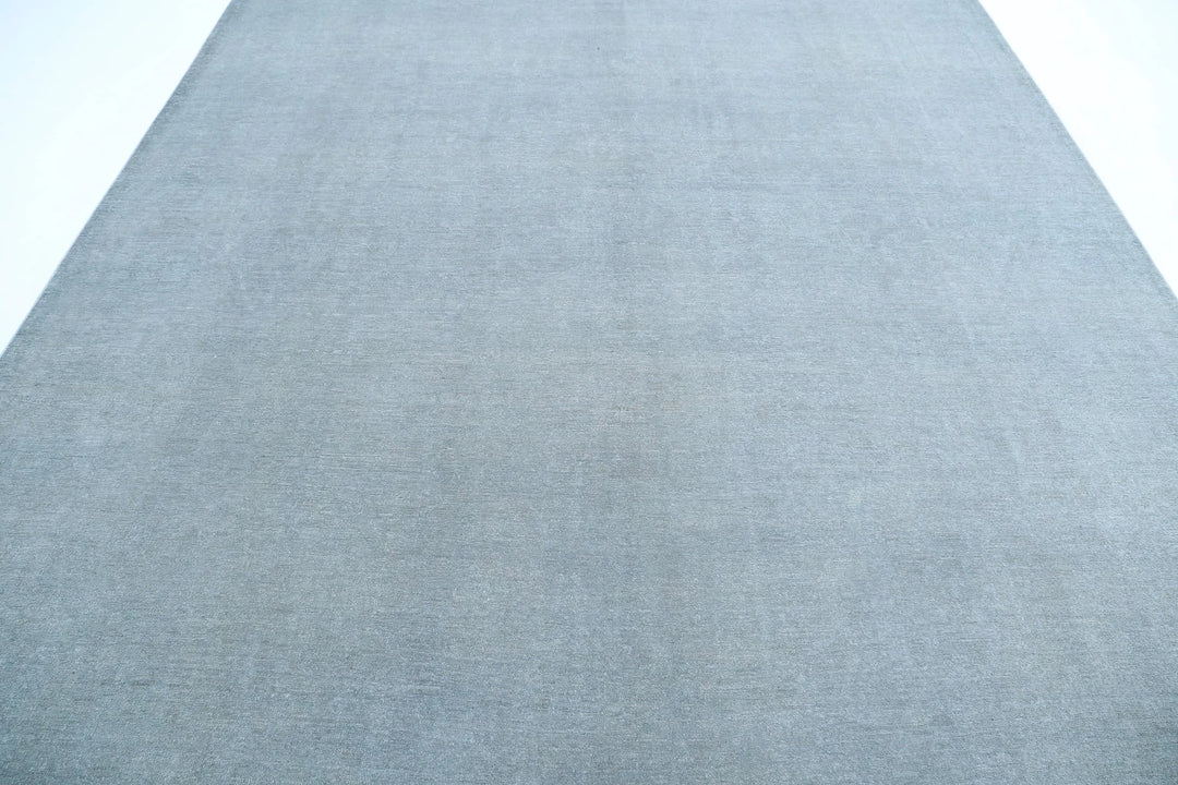 Grey Afghan Overdye Rug 9' 0" x 11' 5" Hand-Knotted | No. AT39117