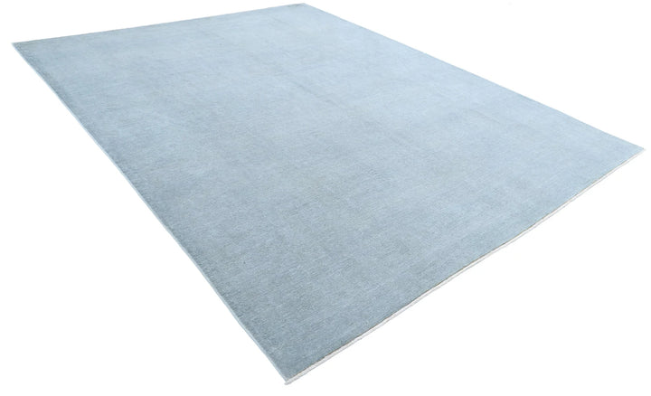 Grey Afghan Overdye Rug 9' 0" x 11' 5" Hand-Knotted | No. AT39117