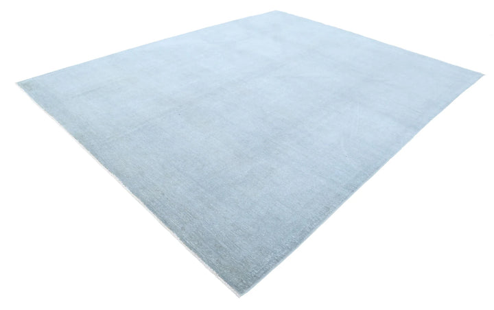Grey Afghan Overdye Rug 9' 0" x 11' 5" Hand-Knotted | No. AT39117