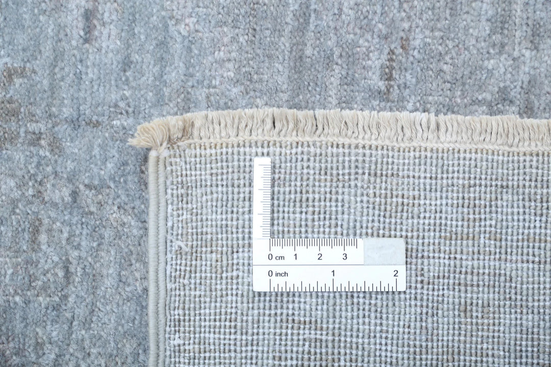 Grey Afghan Overdye Rug 3' 0" x 9' 2" Hand-Knotted | No. AT39121