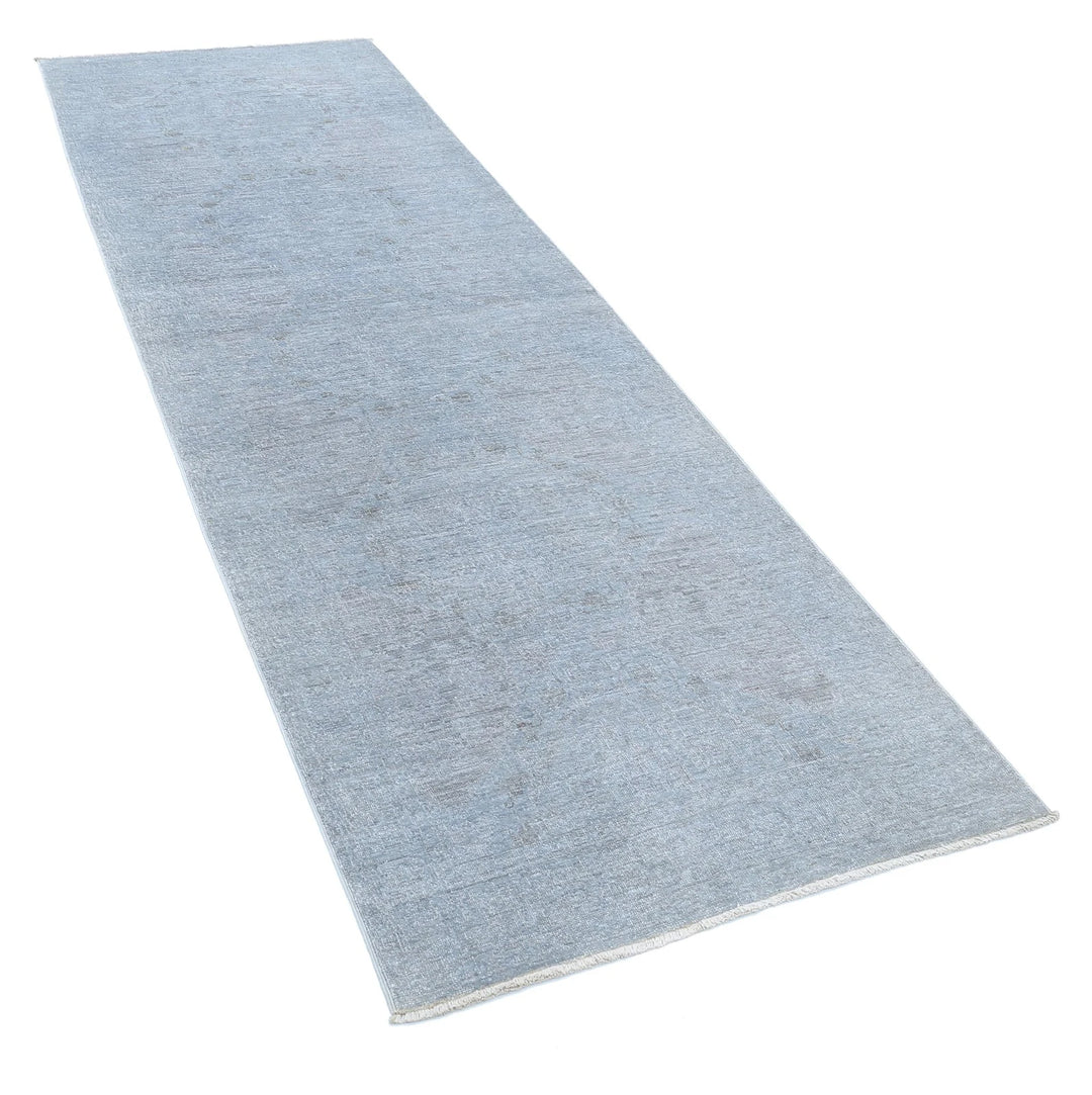 Grey Afghan Overdye Rug 3' 0" x 9' 2" Hand-Knotted | No. AT39121