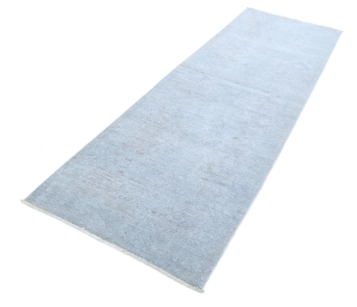 Grey Afghan Overdye Rug 3' 0" x 9' 2" Hand-Knotted | No. AT39121