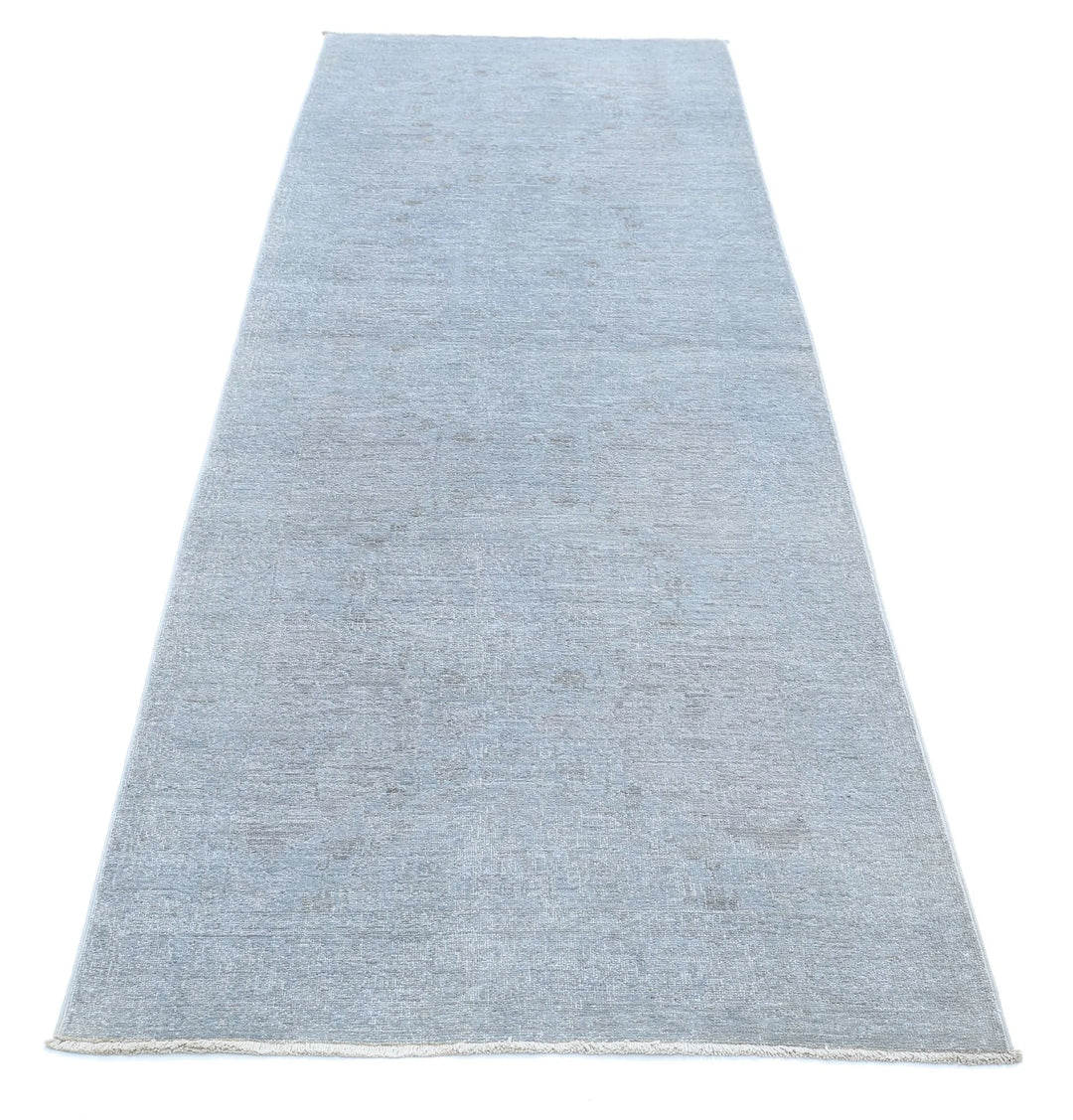 Grey Afghan Overdye Rug 3' 0" x 9' 2" Hand-Knotted | No. AT39121