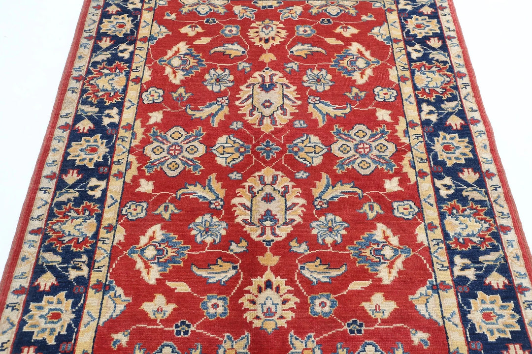 Afghan Ziegler Rug 4' 1" x 5' 8" Hand-Knotted | No. AT39166